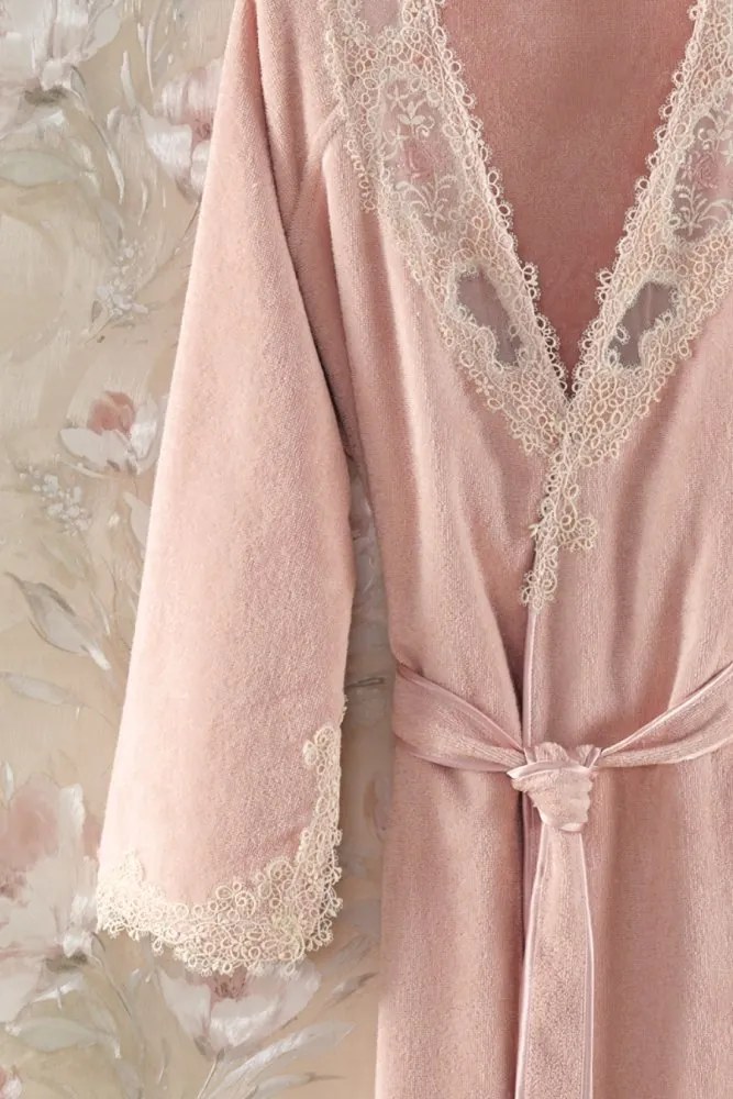 Halat elegant DESTAN de damă în cutie cadou L Violet / Liliac