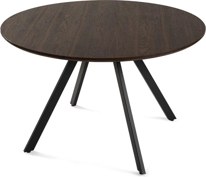 Masă de dining rotundă cu aspect de lemn de nuc ø 120 cm Rivo – Bonami Essentials