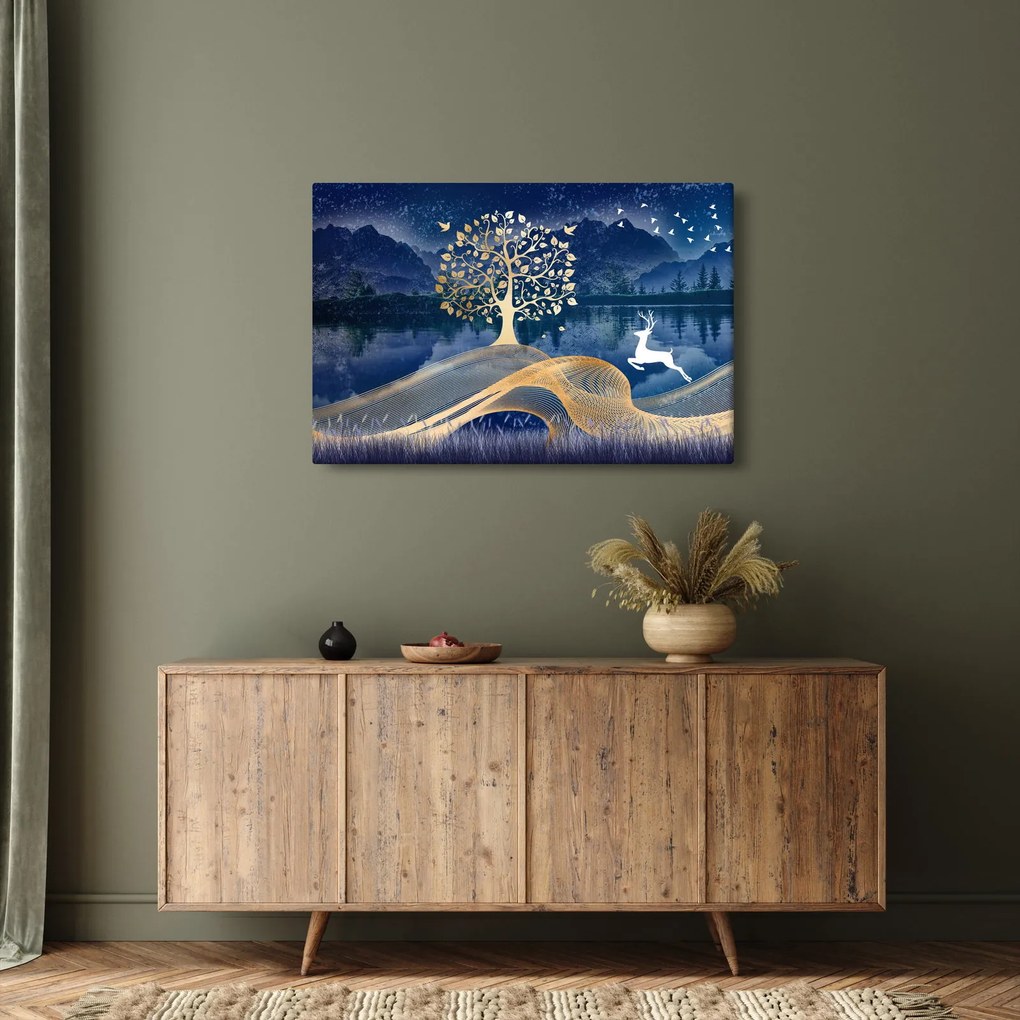 Tablou - Cerbi în luna plină (90x60 cm)