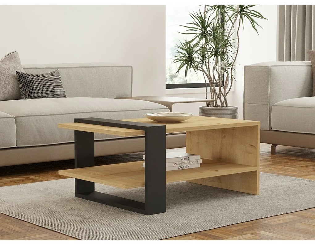 Măsuță de conferință Yonca Anthracite și SapphireOak