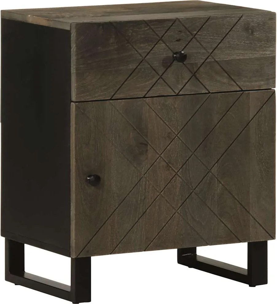 vidaXL Noptieră, negru, 50x33x60 cm, lemn masiv de mango