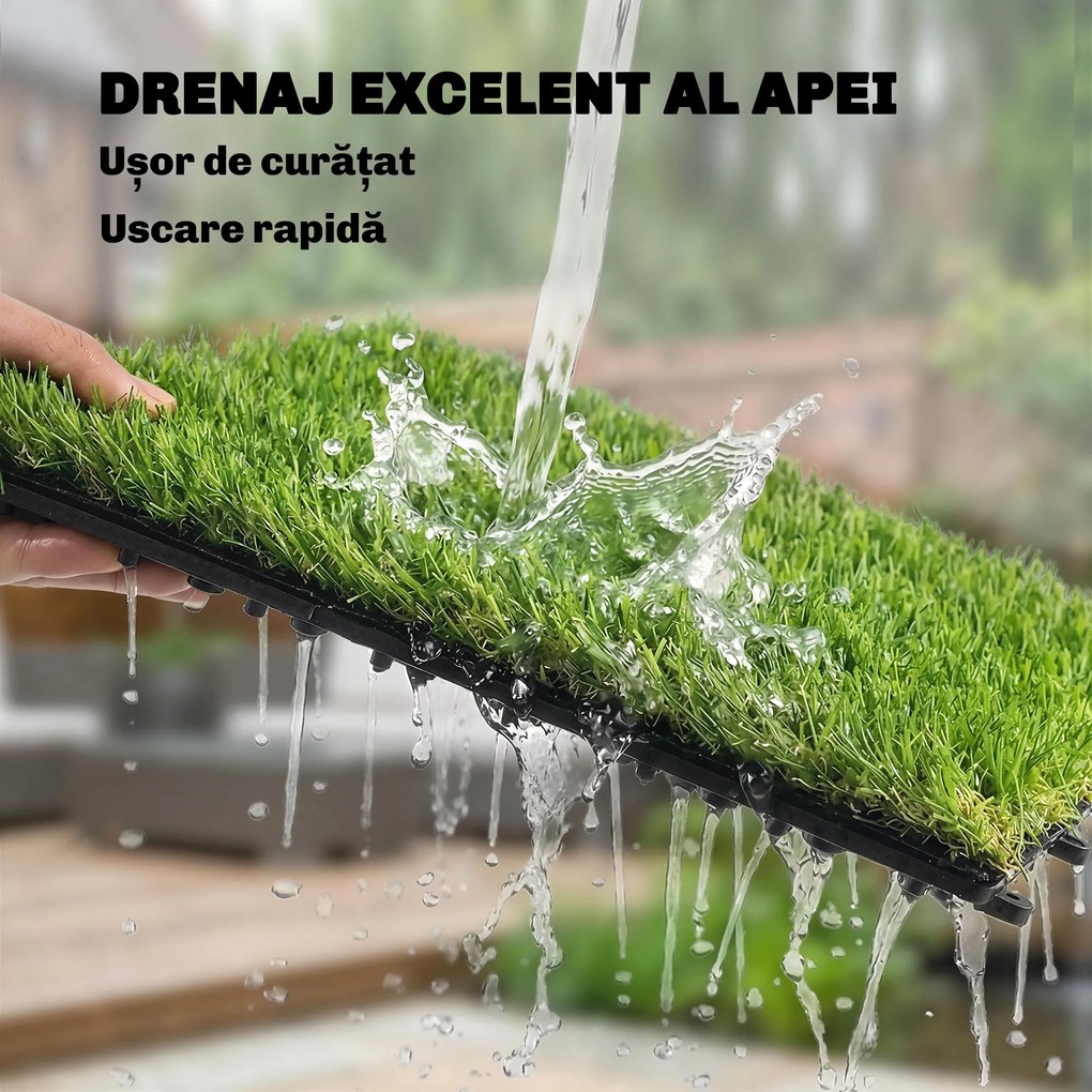 Outsunny gazon sintetic plăci modulare | Aosom Romania