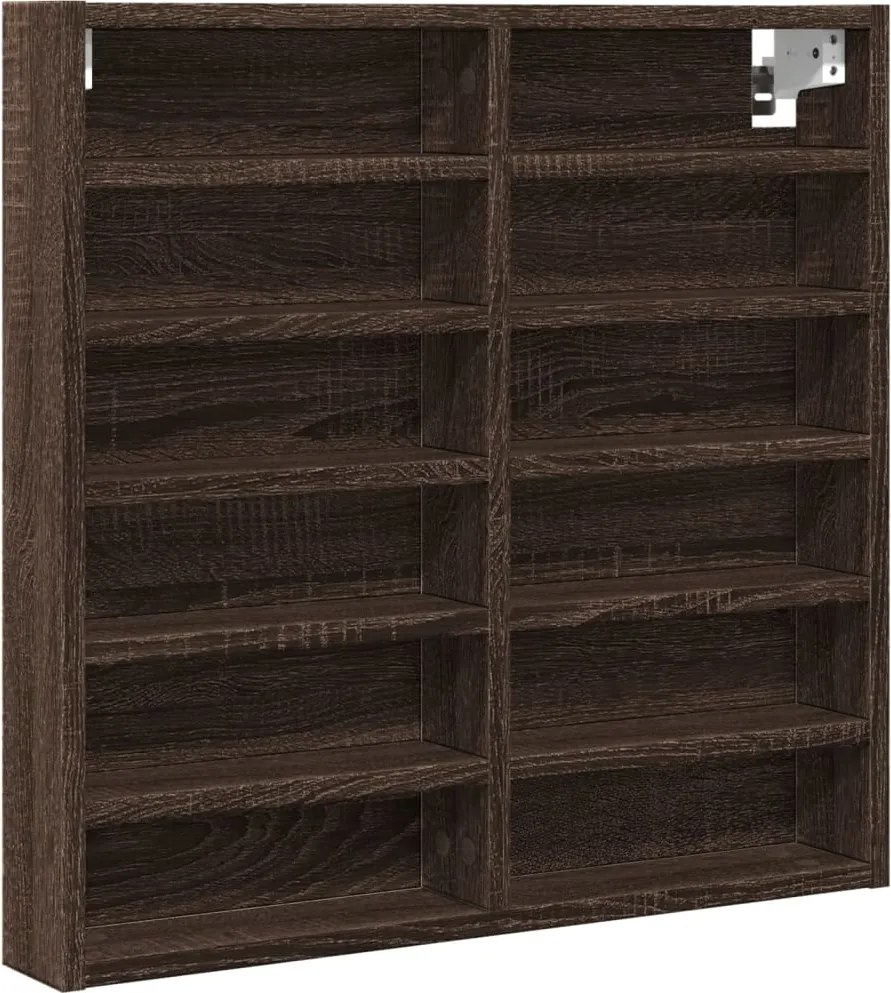 vidaXL Dulap cu vitrină, stejar maro, 60x8,5x58 cm, lemn prelucrat