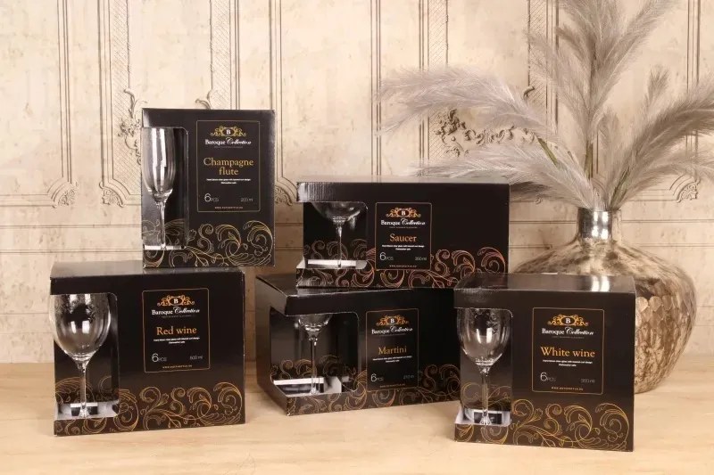 Pahar de șampanie din sticlă, transparent, formă flute, cu model în spirală gravat, 180 ml, 24 x 5 cm, „Joséphine”