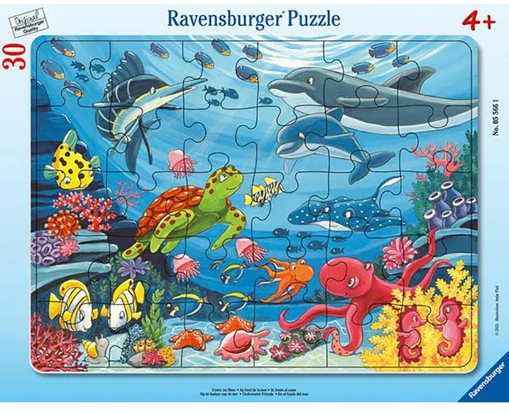 PUZZLE TIP RAMA ANIMALE MARINE, 30 PIESE - RAVENSBURGER (RVSPC05566)