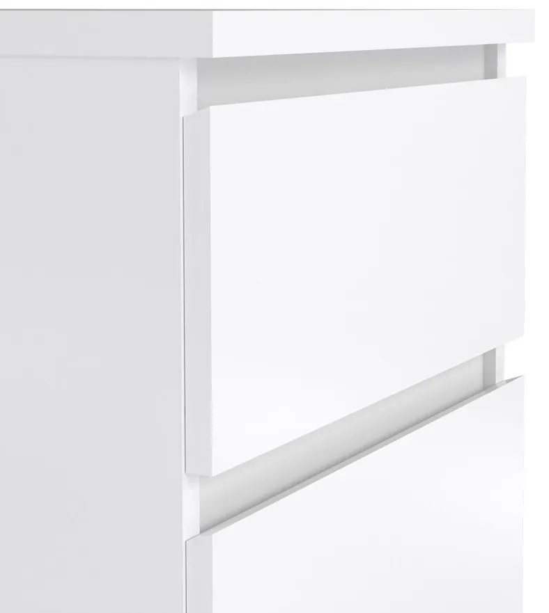 Noptieră Simplicity III, alb lucios