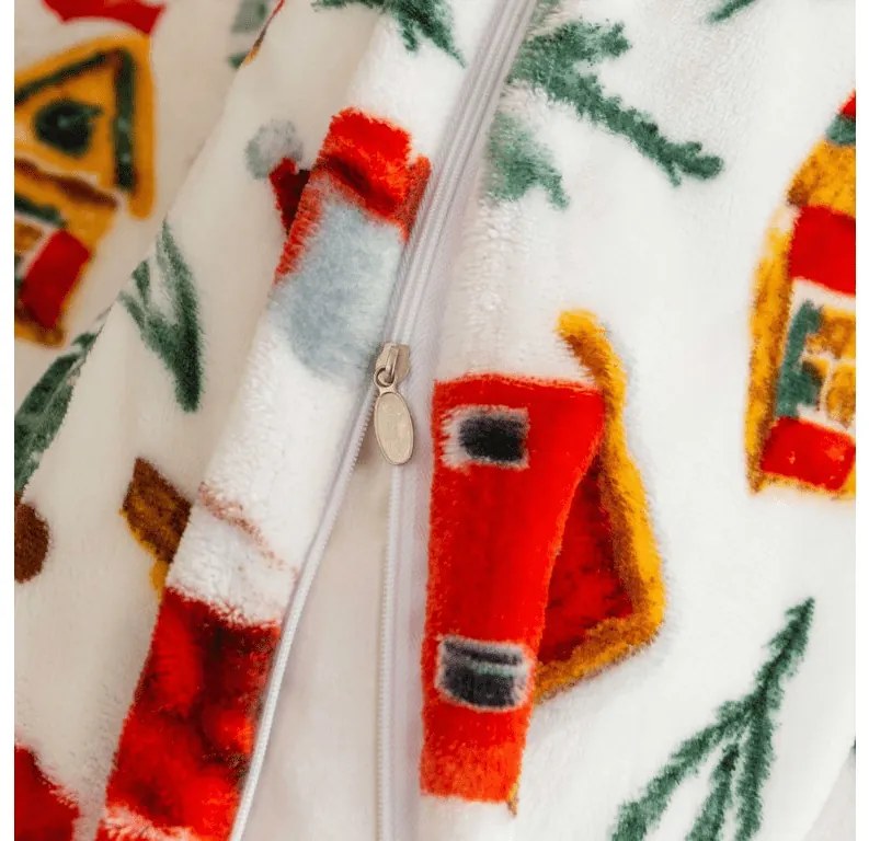 Set lenjerie cocolino FESTIVE MAGIC alb + cearsaf Cocolino microplus cu elastic SOFT 90x200 cm alb, pat de o persoana