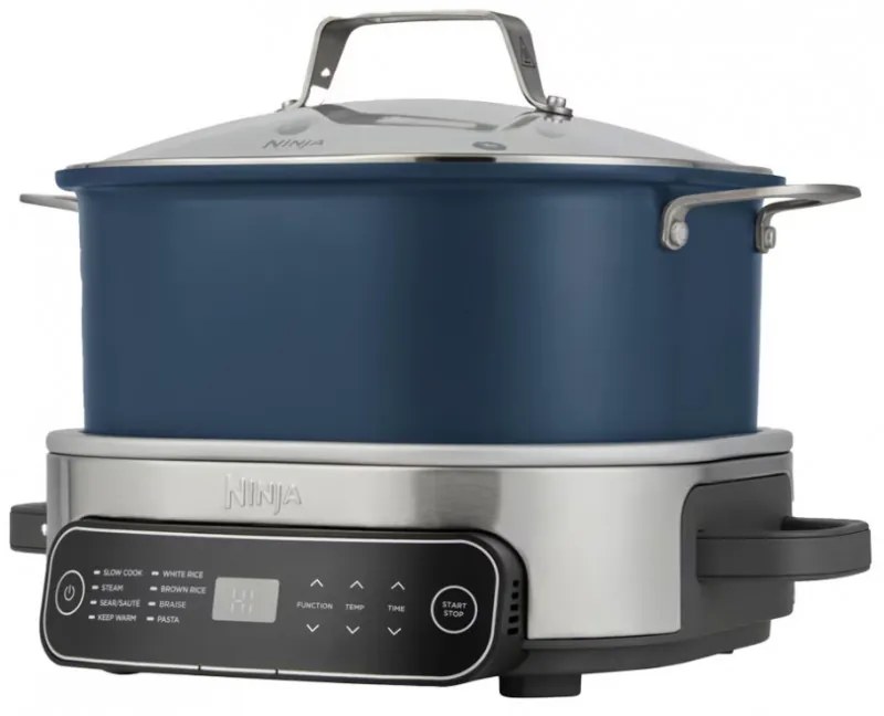 Multicooker Ninja MC1101EU, 1400W, 6 L, 8 programe, Timer, Manere si baza reci, Albastru
