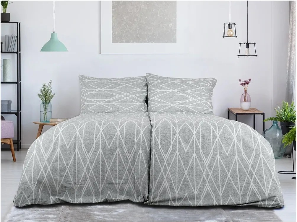 Lenjerie de pat din bumbac Renforce CREP GRAY STRIPES gri Dimensiune lenjerie de pat: 70 x 90 cm | 140 x 200 cm