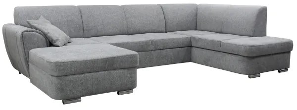 Colțar extensibil în formă de U SERPA, cu spațiu de depozitare, pe partea dreaptă, gri