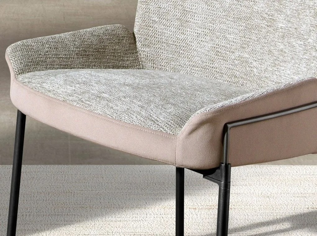 Scaun modern design italian, Tesatura, Catifea, Grey/ Brown