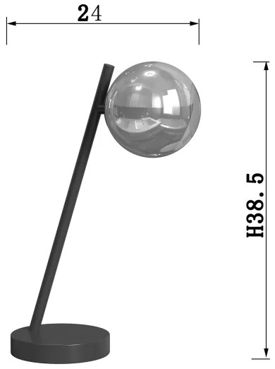 Lampă de masă ONLI PALOMA 1xG9/10W/230V 38,5 cm negru/fumuriu