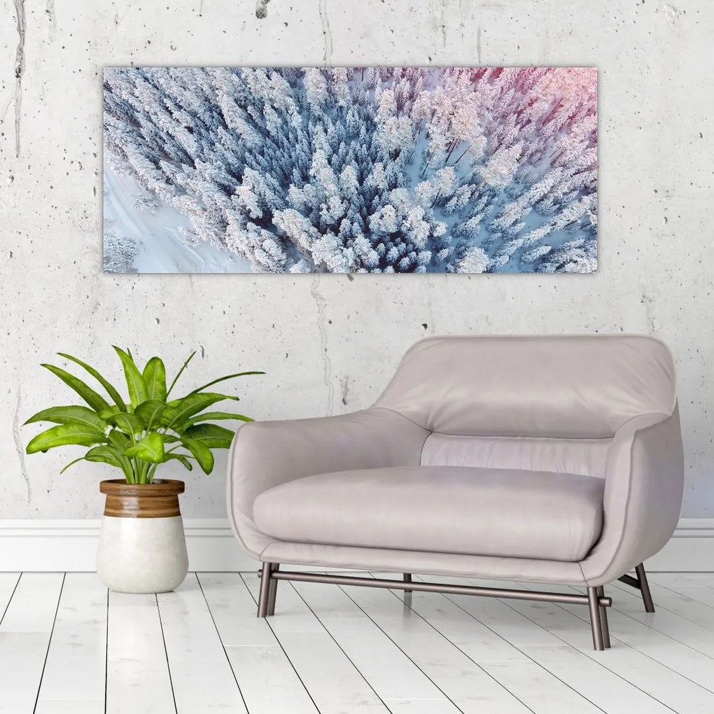 Tablou cu copaci înzăpeziți (120x50 cm)