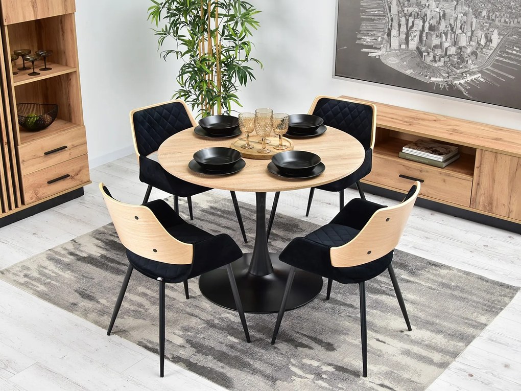Scaun Morgana (stejar negru + negru). Promo -13%. 1111194