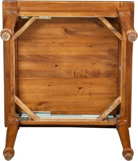 Masa pliabila, L90(180) 90 H80 cm,culoare nuc antichizat, Lemn masiv