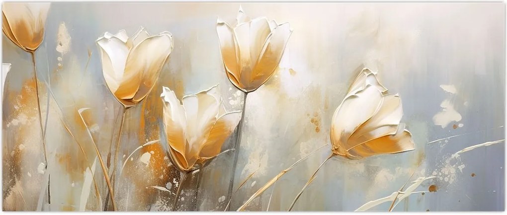 Tablou - Pictura de lalele (120x50 cm)