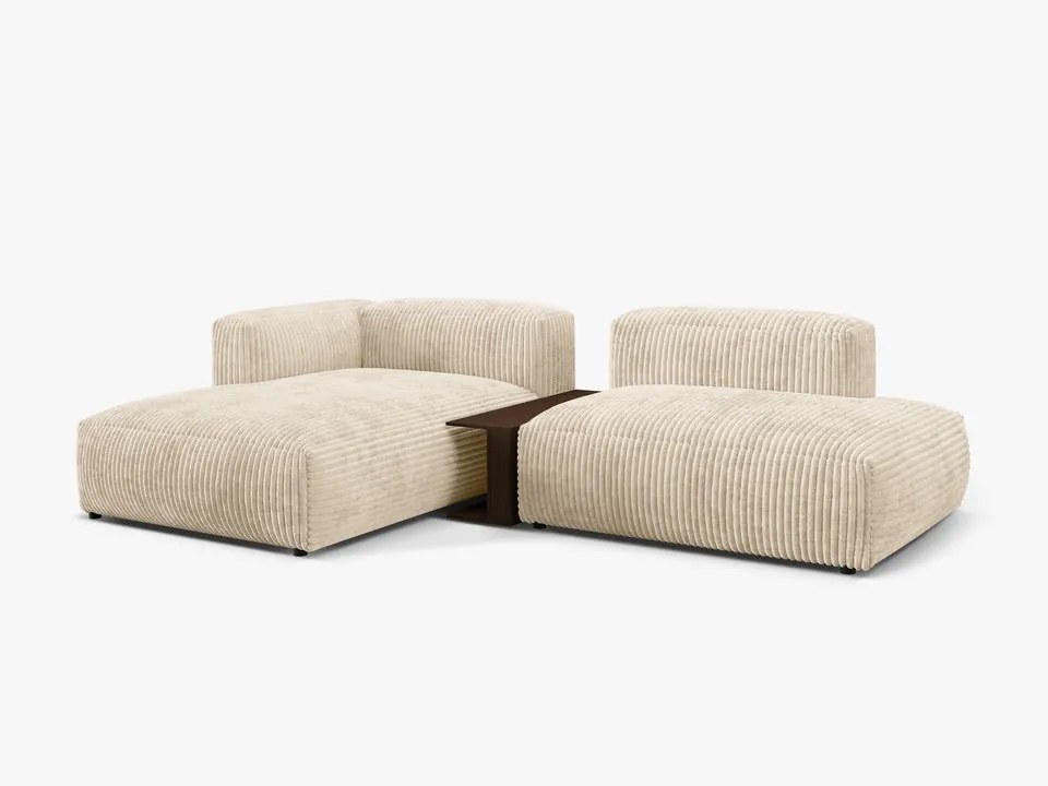 Coltar modular Martina corduroy Tilia L285 cm + masuta de cafea