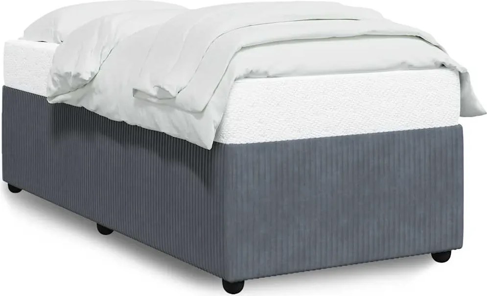 vidaXL Cadru de pat fără saltea, gri închis, 90x200 cm, catifea