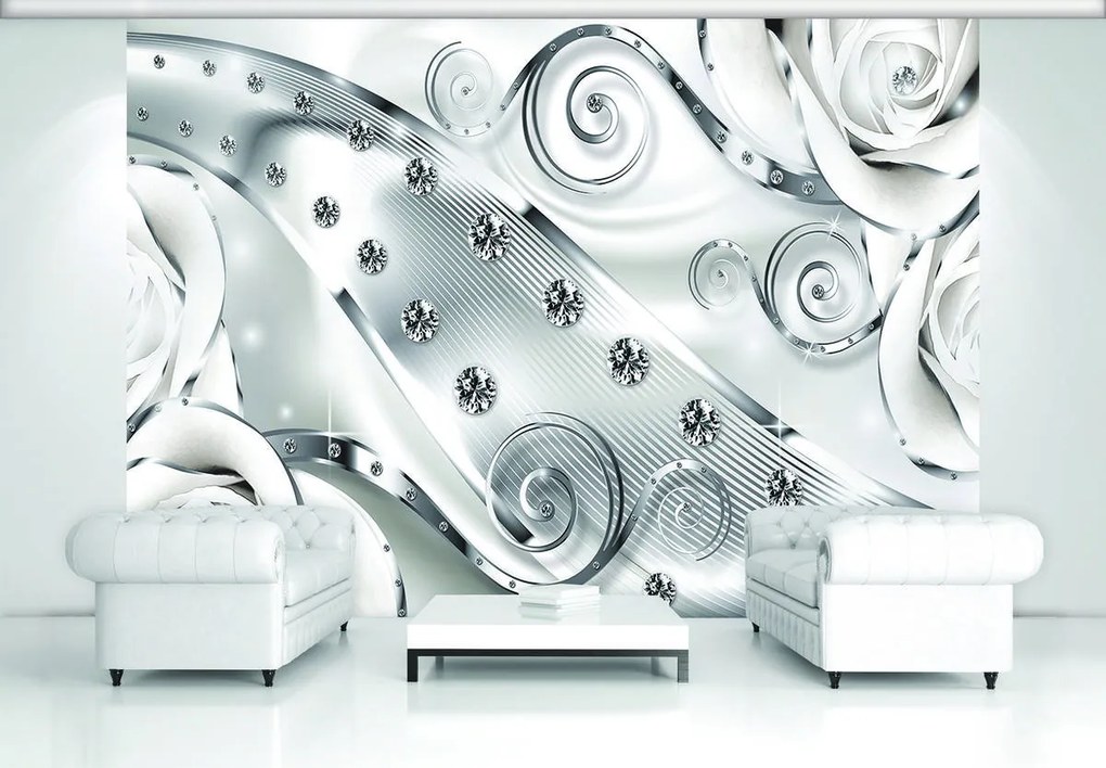 Fototapet - Ornament luxos cu diamante (254x184 cm)