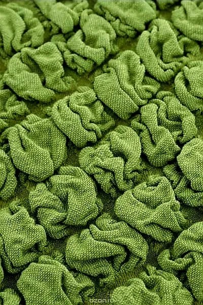 Set 2 huse elastice si creponate pentru fotolii, cu volanas, culoare Verde