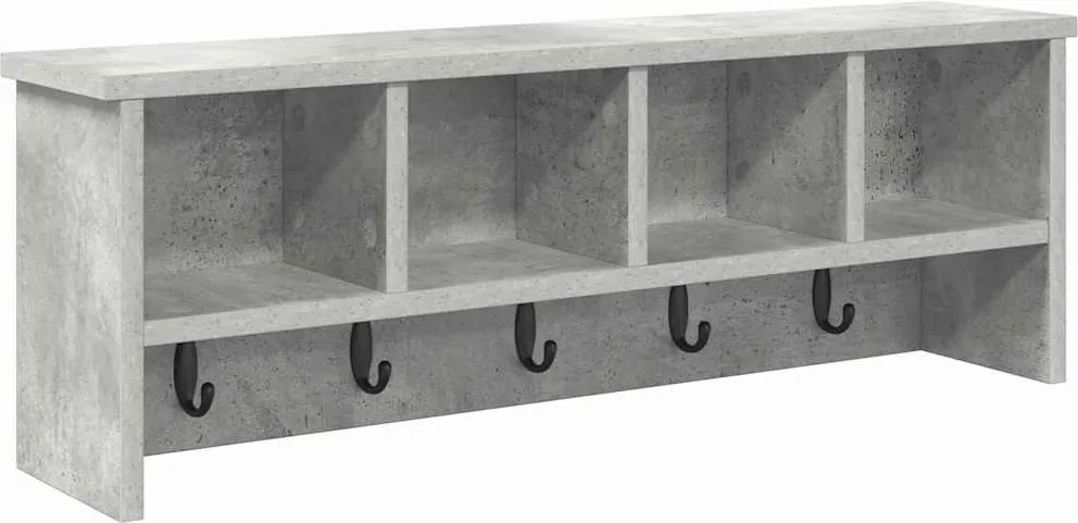 vidaXL Răcător de paltoane montat pe perete Gri beton 75 x 16 x 26 cm
