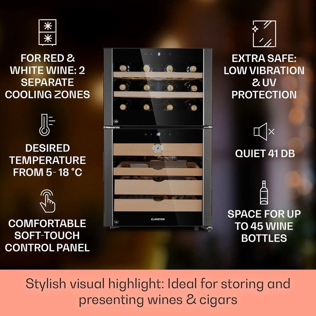 El Dorado 108 umidor și frigider pentru vin, ecran tactil, 108L, LED