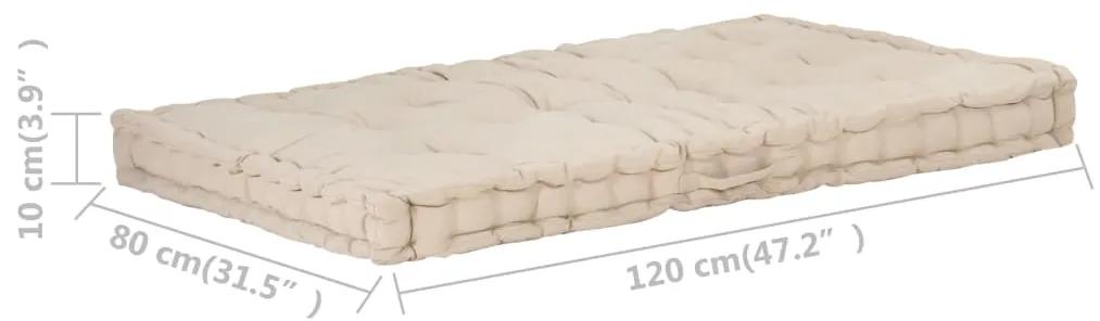 Perna podea canapea din paleti, bej, 120 x 80 x 10 cm, bumbac 1, Bej, 120 x 80 x 10 cm