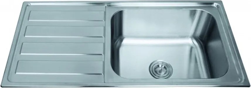 Chiuveta inox Inter Ceramic Tampico cu o cuva si picurator stanga finisaj inox lucios 100x50 cm
