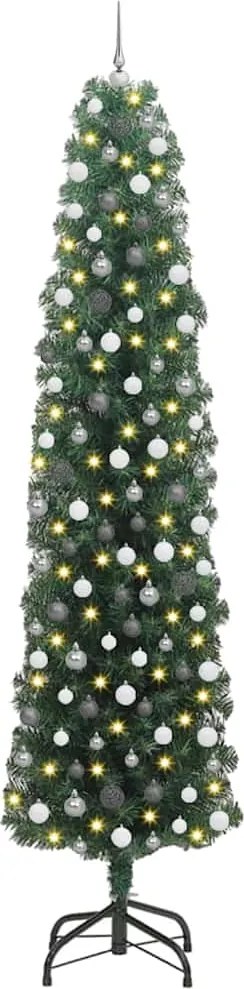 vidaXL Brad de Crăciun artificial Verde 240 cm PVC și oțel și plastic