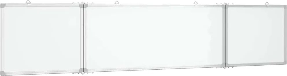 vidaXL Tablă magnetică pliabilă, alb, 200x40x1,7 cm, aluminiu
