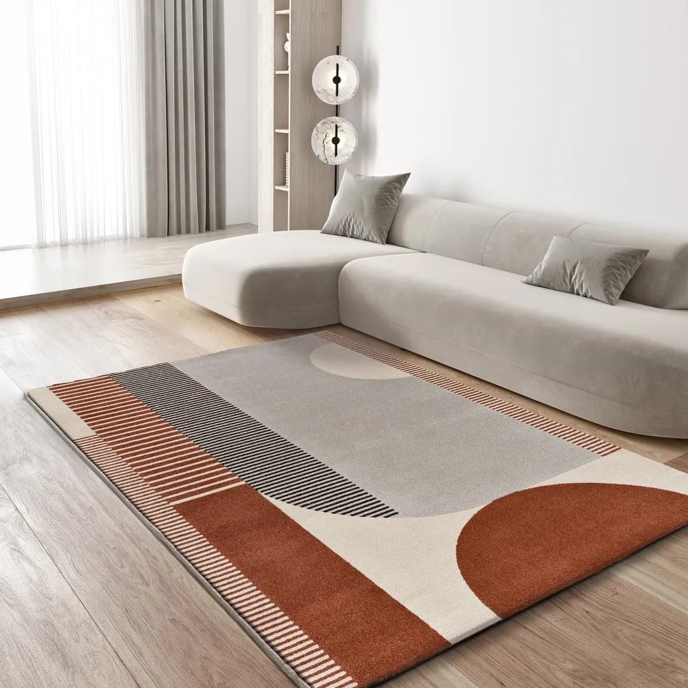 Covor roșu-gri 160x230 cm Gaia – Universal