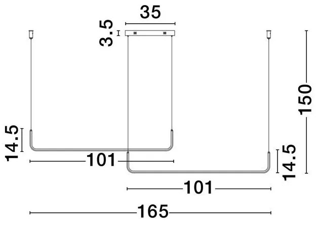 Lustra LED suspendata stil minimalist liniar STRITA L-165cm