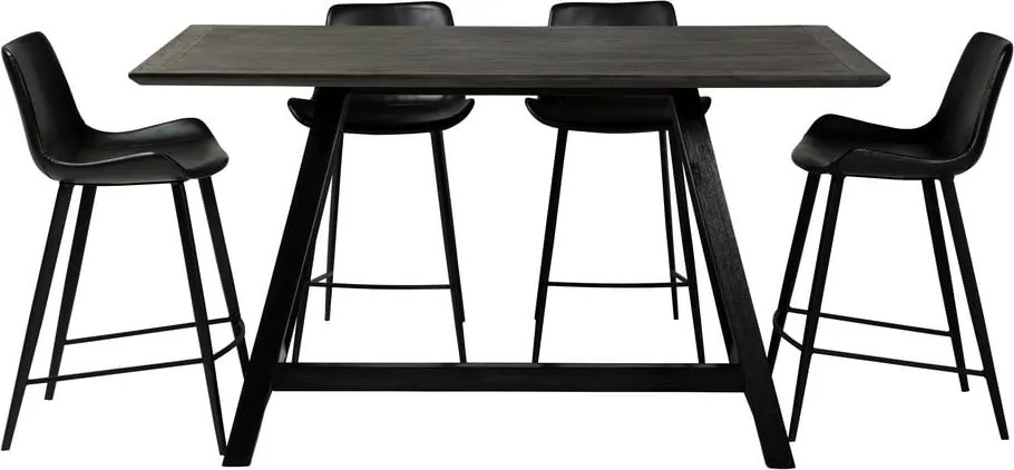 Scaun bar din piele ecologică DAN–FORM Denmark Hype, înălțime 91 cm, negru