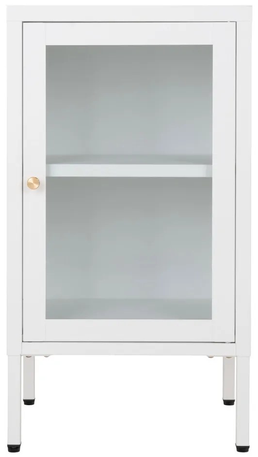Vitrină Dalby, 1 ușă, oțel, alb 38x35x70 cm
