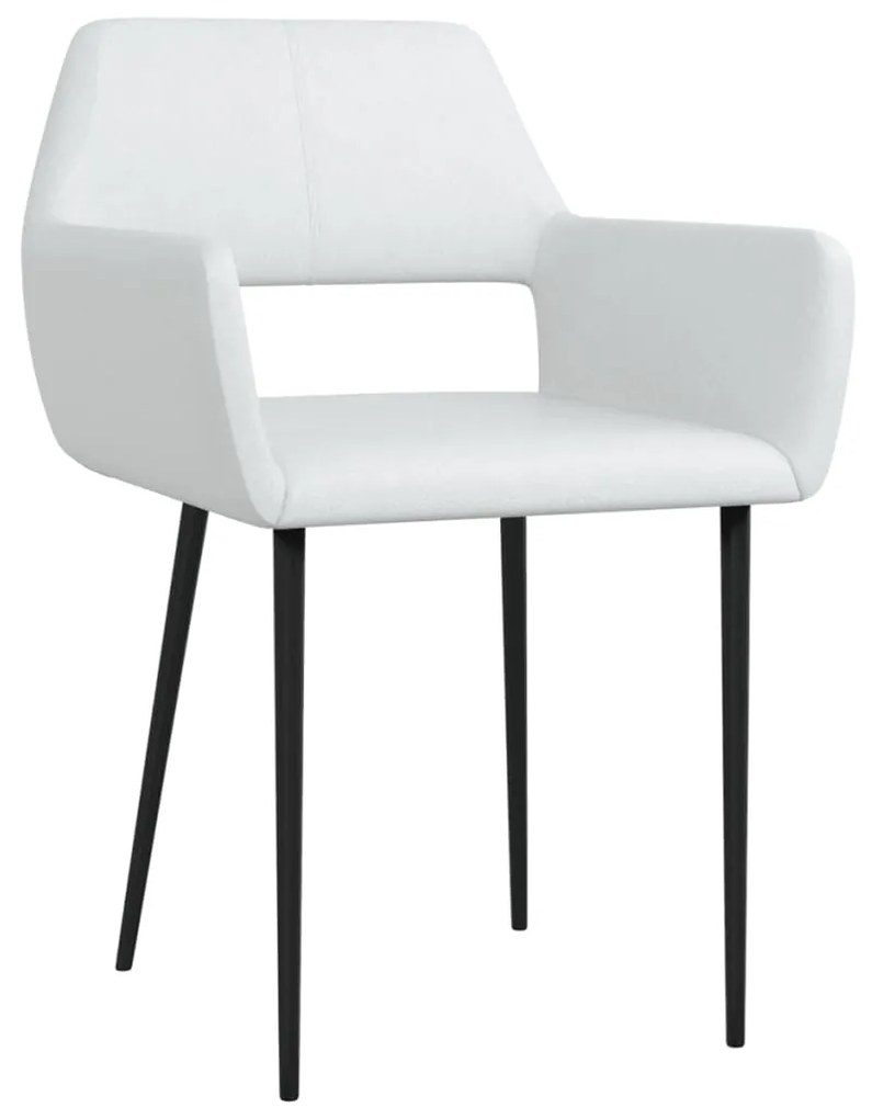 322975 vidaXL Scaune de bucătărie, 2 buc., alb, piele ecologică
