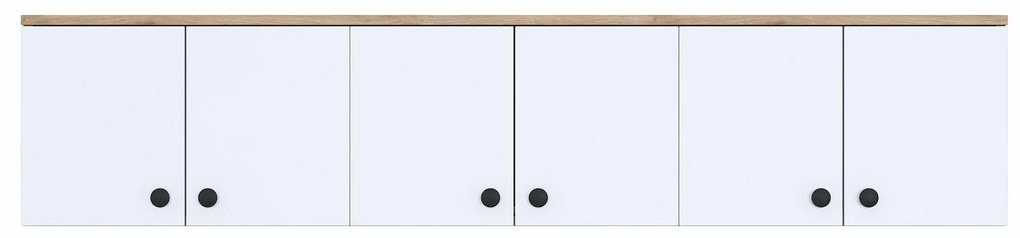 Dulap de perete Eladona 3 (Nuc + alb + negru). Promo -16%. 1107360