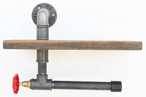 Suport de hârtie igienică cu raft BORURAF 22x31 cm molid