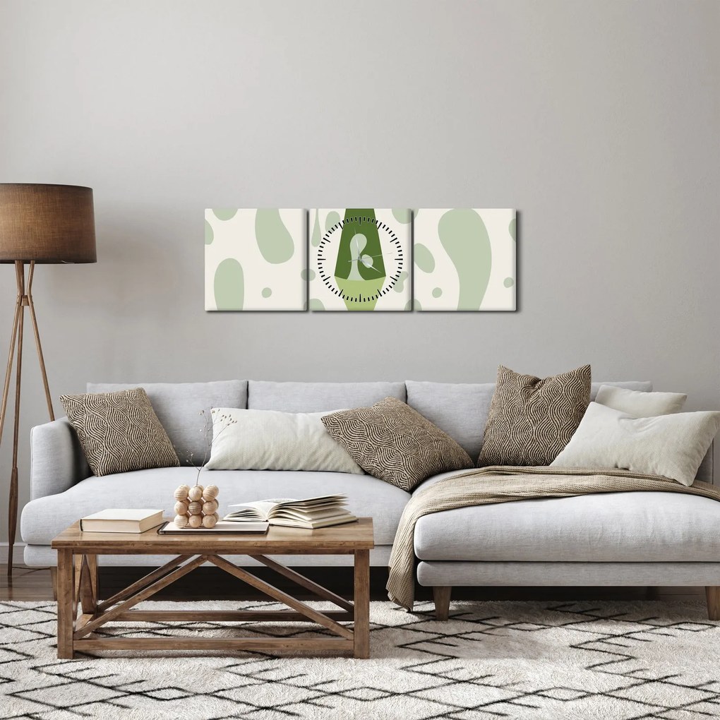 Tablou - Hippies, lampa de lavă (cu ceas) (90x30 cm)