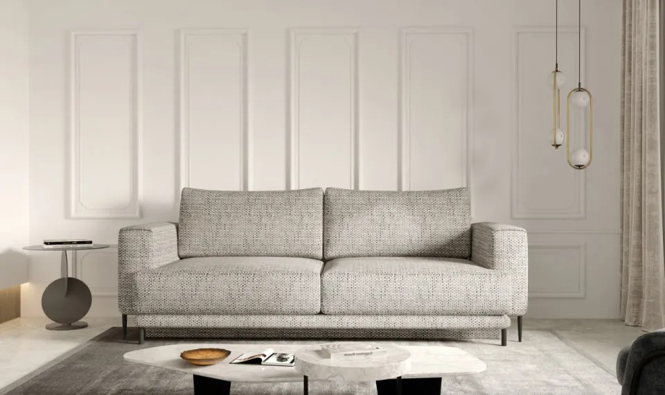 Canapea tapitata, extensibila, cu spatiu pentru depozitare, 260x90x95 cm, Dalia 01, Eltap (Culoare: Bej / Sola 18)