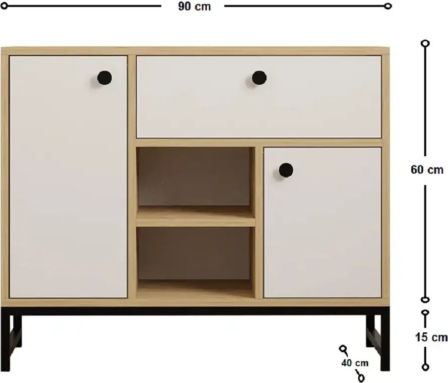 Consola ,comoda tv Ana cu sertar, dormitor, hol, birou, living, 90x75x40 cm