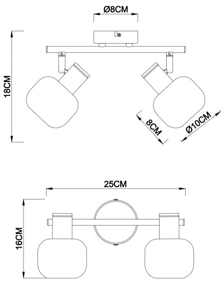 Globo 54303-2 - Lampă spot PALLO 2xE14/40W/230V