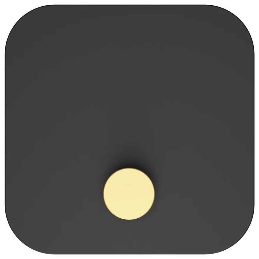 Cuier de perete negru cu raft din metal Hang in There – UMAGE