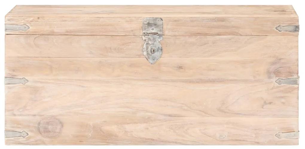 Cufar, 90 x 40 x 40 cm, lemn masiv de acacia 1, Maro deschis, 90 x 40 x 40 cm
