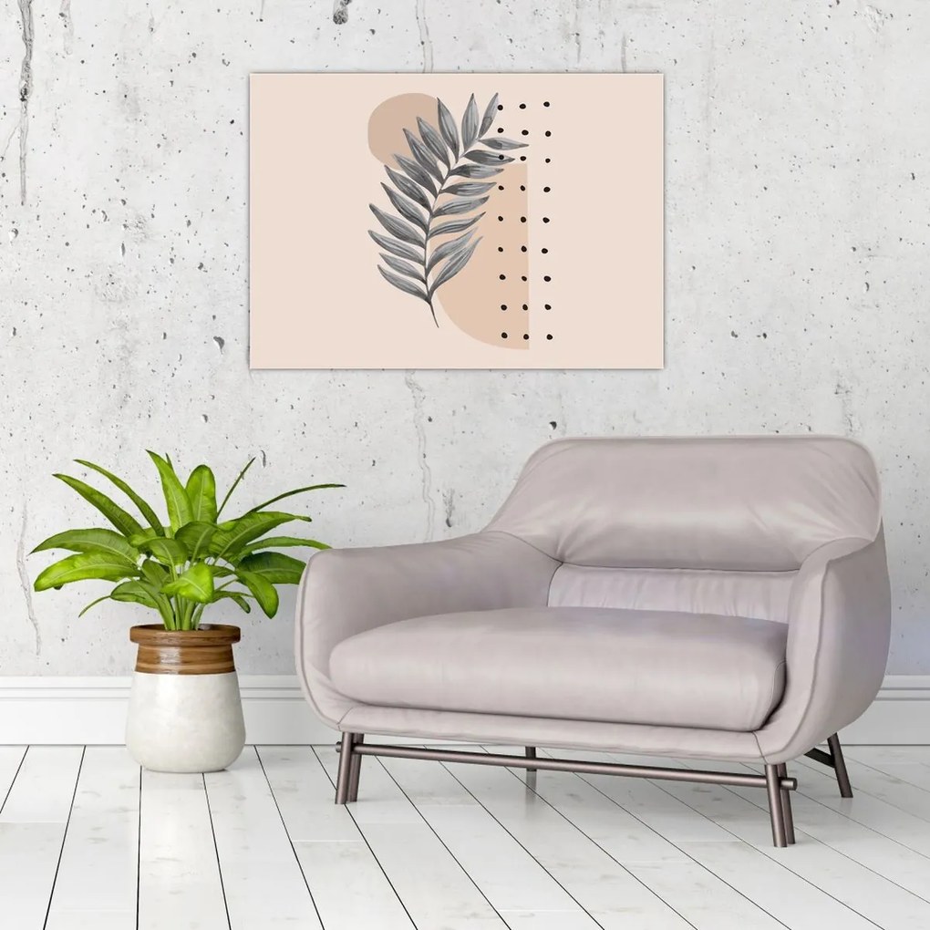 Tablou pe sticlă - Foaie ilustrată N⁰2 (70x50 cm)