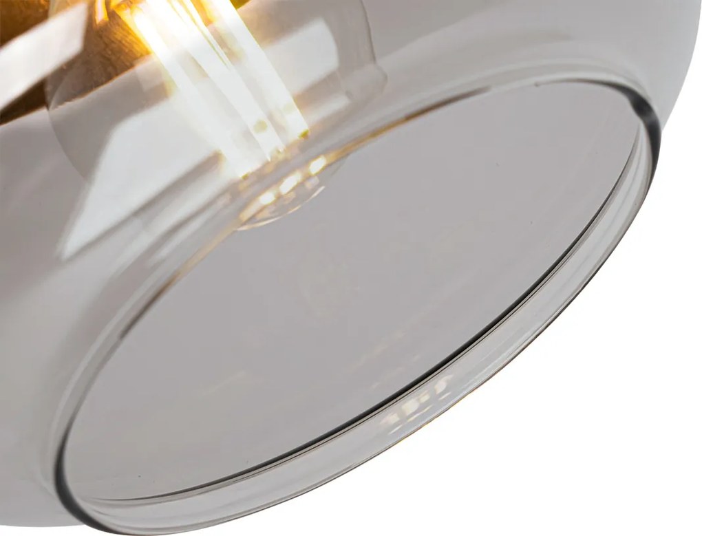 Spotlight de design negru cu auriu și sticlă fumurie - Kyan