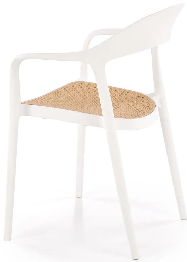 Scaun de grădină Karo(alb + natural). Promo -6%. 1092587