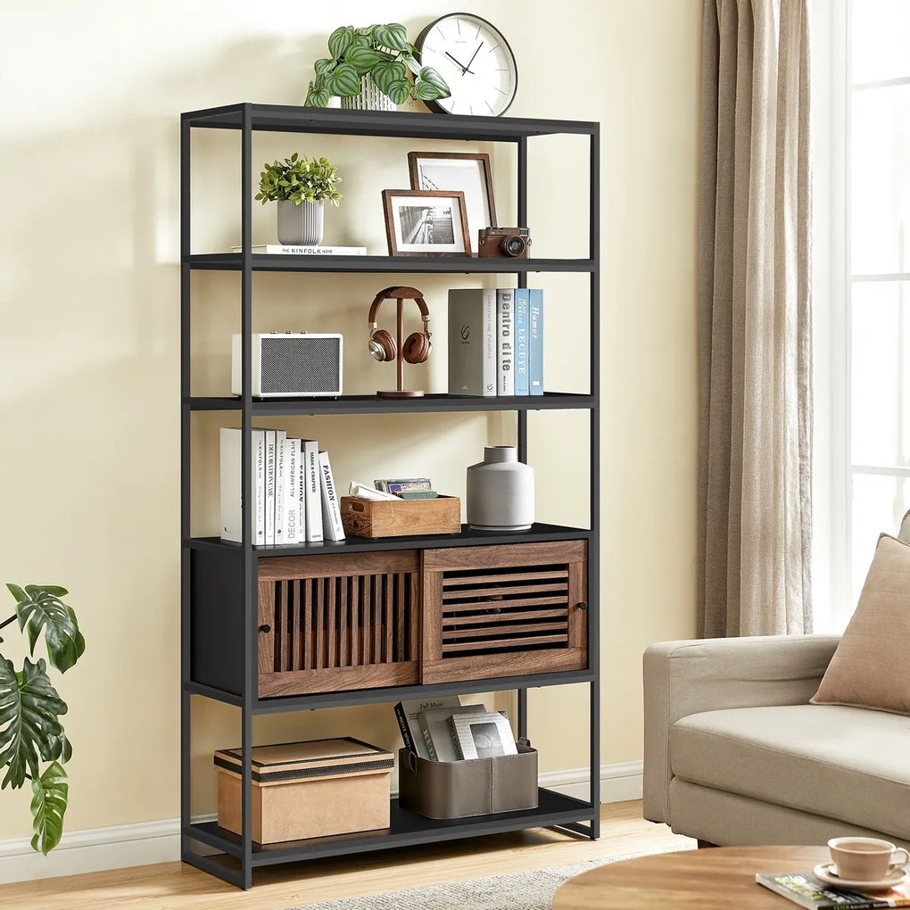 Raft E1121 BK, metal, negru