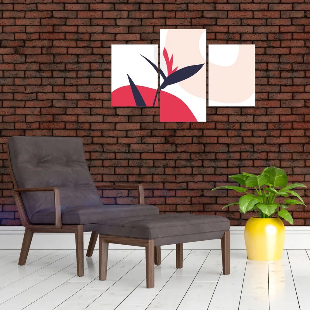 Tablou - Abstracție florală roz N⁰1 (90x60 cm)