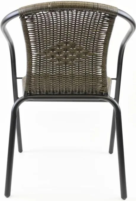 Set de scaune de grădină, stivuibile, gri închis, 2 buc