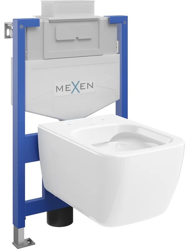 Mexen set WC încastrat cadru Felix XS-U cu vas de toaletă Margo, Albă - 6853342XX00